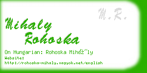 mihaly rohoska business card